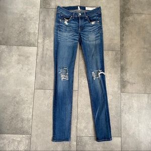 Rag & bone intermix blue skinny jeans distressed